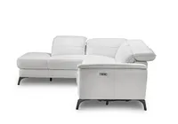 Pearson White Leather Left Bumper Power Reclining Sectional