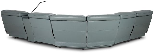 Reign Green Lthr/vinyl Medium Dual Power 2-arm Reclining Sectional