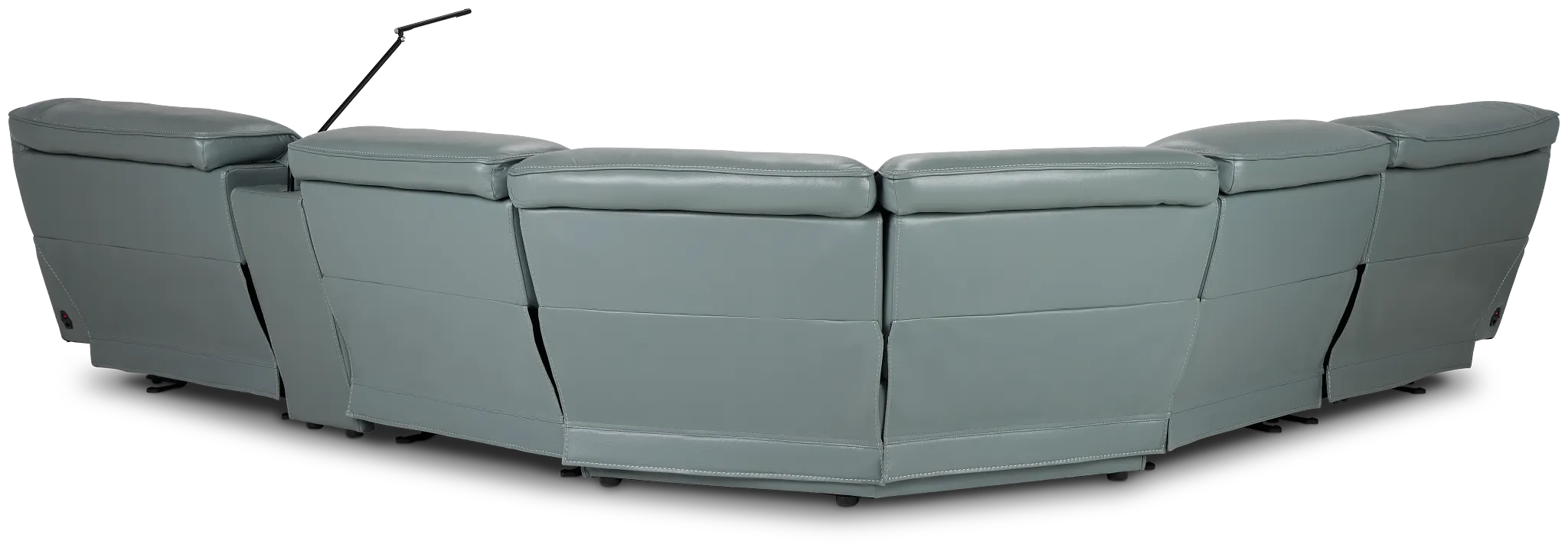 Reign Green Lthr/vinyl Medium Dual Power 2-arm Reclining Sectional