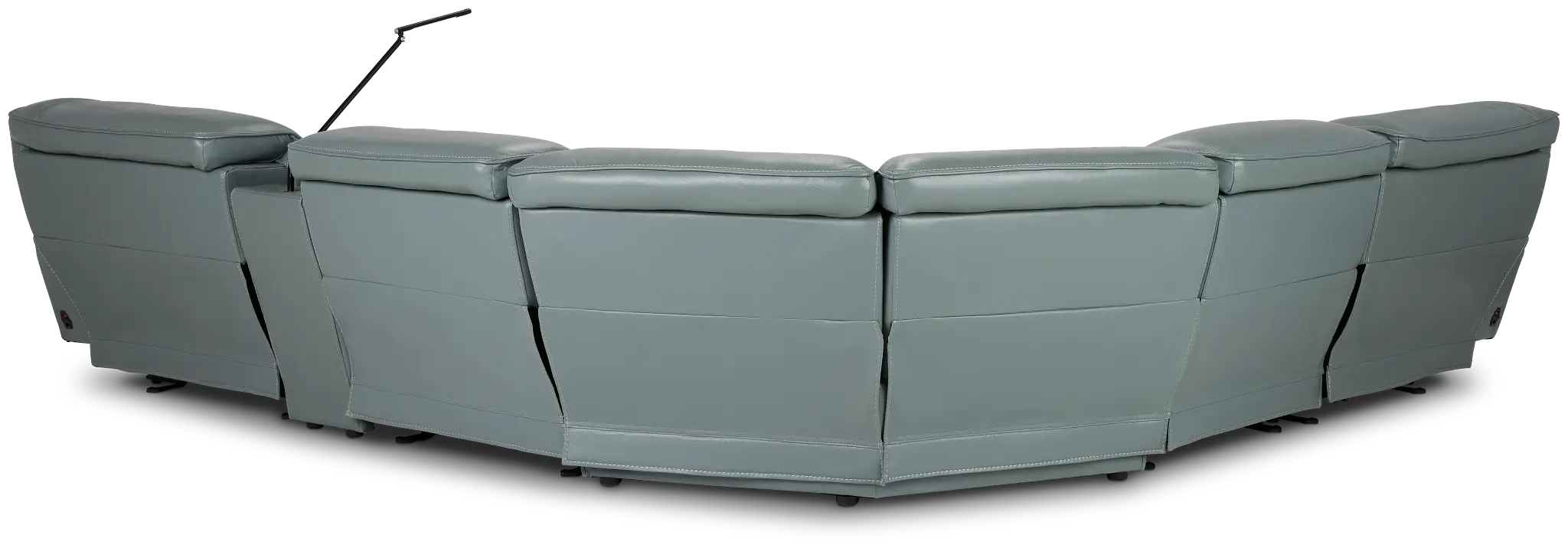 Reign Green Lthr/vinyl Medium Dual Power 2-arm Reclining Sectional Reign Green Lthr/vinyl Medium Dual Power 2-arm Reclining Sectional