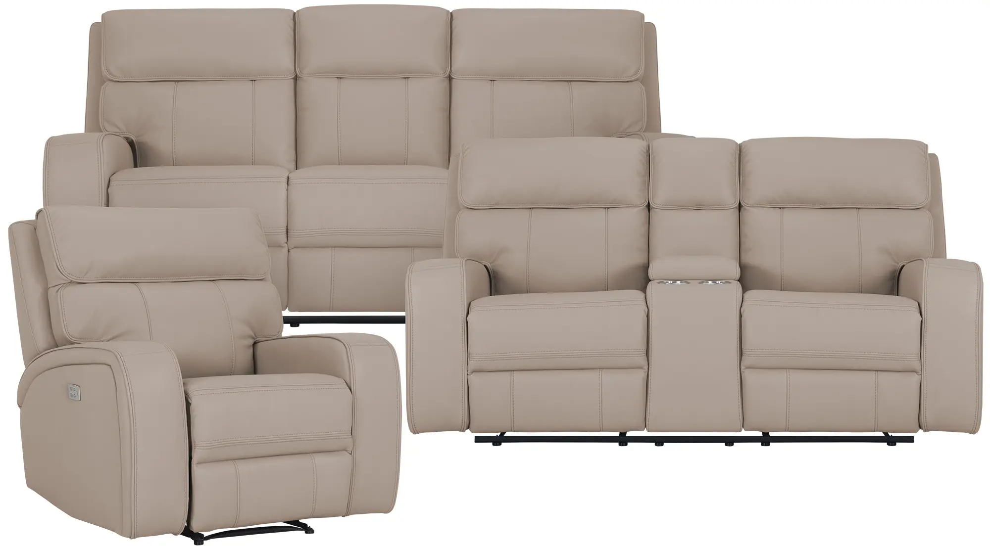Rhett Taupe Micro Power Reclining Living Room Rhett Taupe Micro Power Reclining Living Room