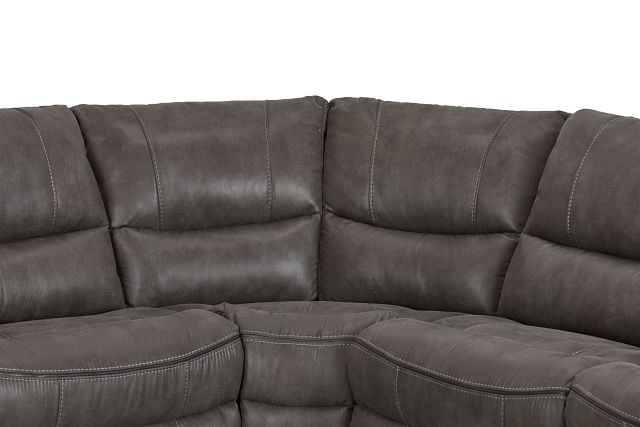 Dober Dark Gray Micro Small Two-arm Manually Reclining Sectional