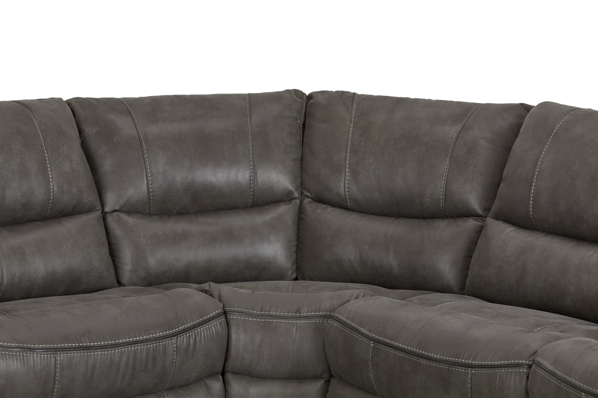 Dober Dark Gray Micro Small Two-arm Manually Reclining Sectional