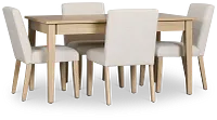 Layton Light Tone Storage Rectangular Table & 4 Upholstered Chairs