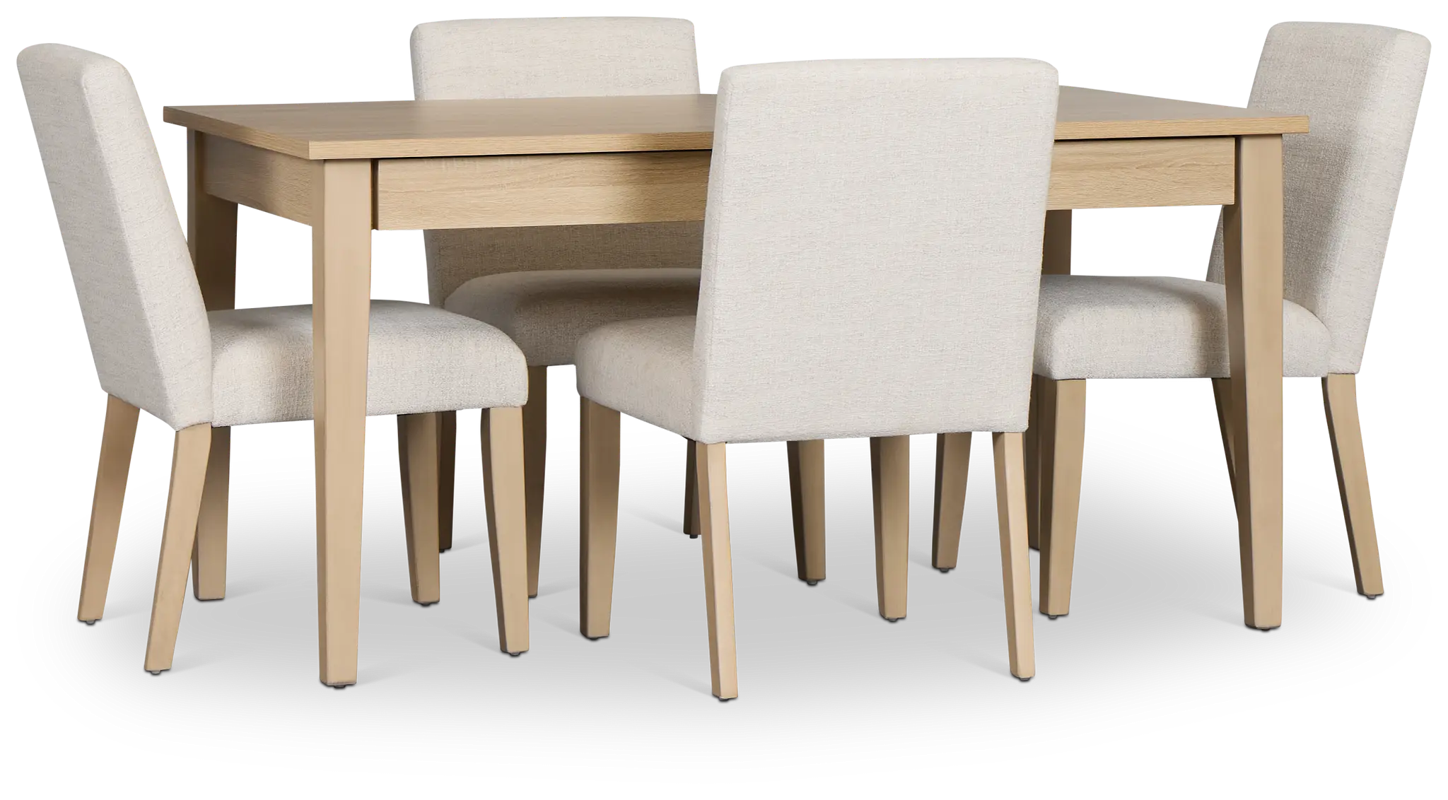 Layton Light Tone Storage Rectangular Table & 4 Upholstered Chairs Layton Light Tone Storage Rectangular Table & 4 Upholstered Chairs