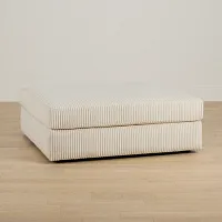 Charlie Ivory Fabric Cocktail Ottoman