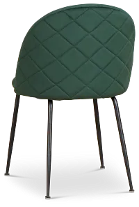 Capri Dark Green Velvet Upholstered Side Chair W/ Black Legs