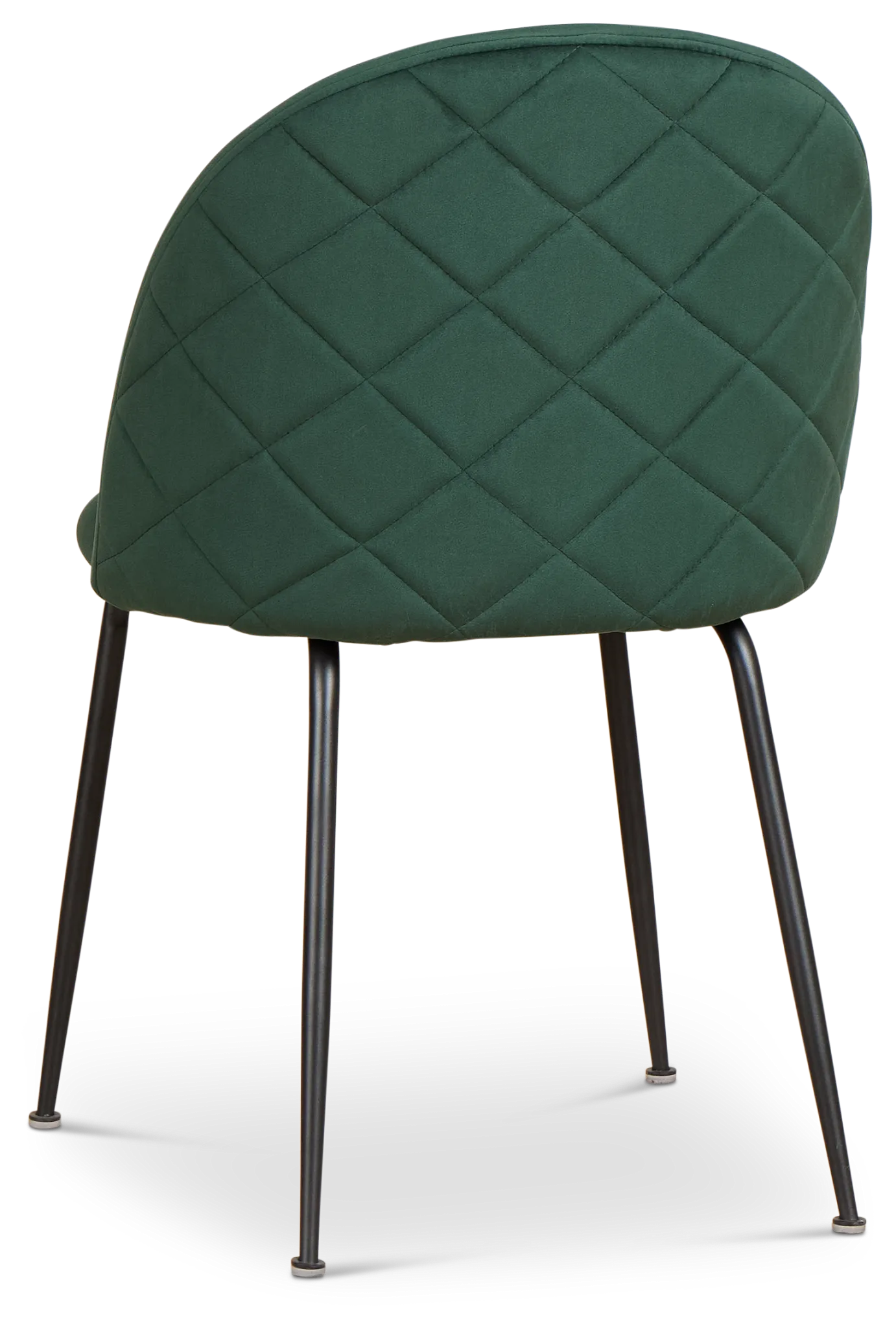 Capri Dark Green Velvet Upholstered Side Chair W/ Black Legs