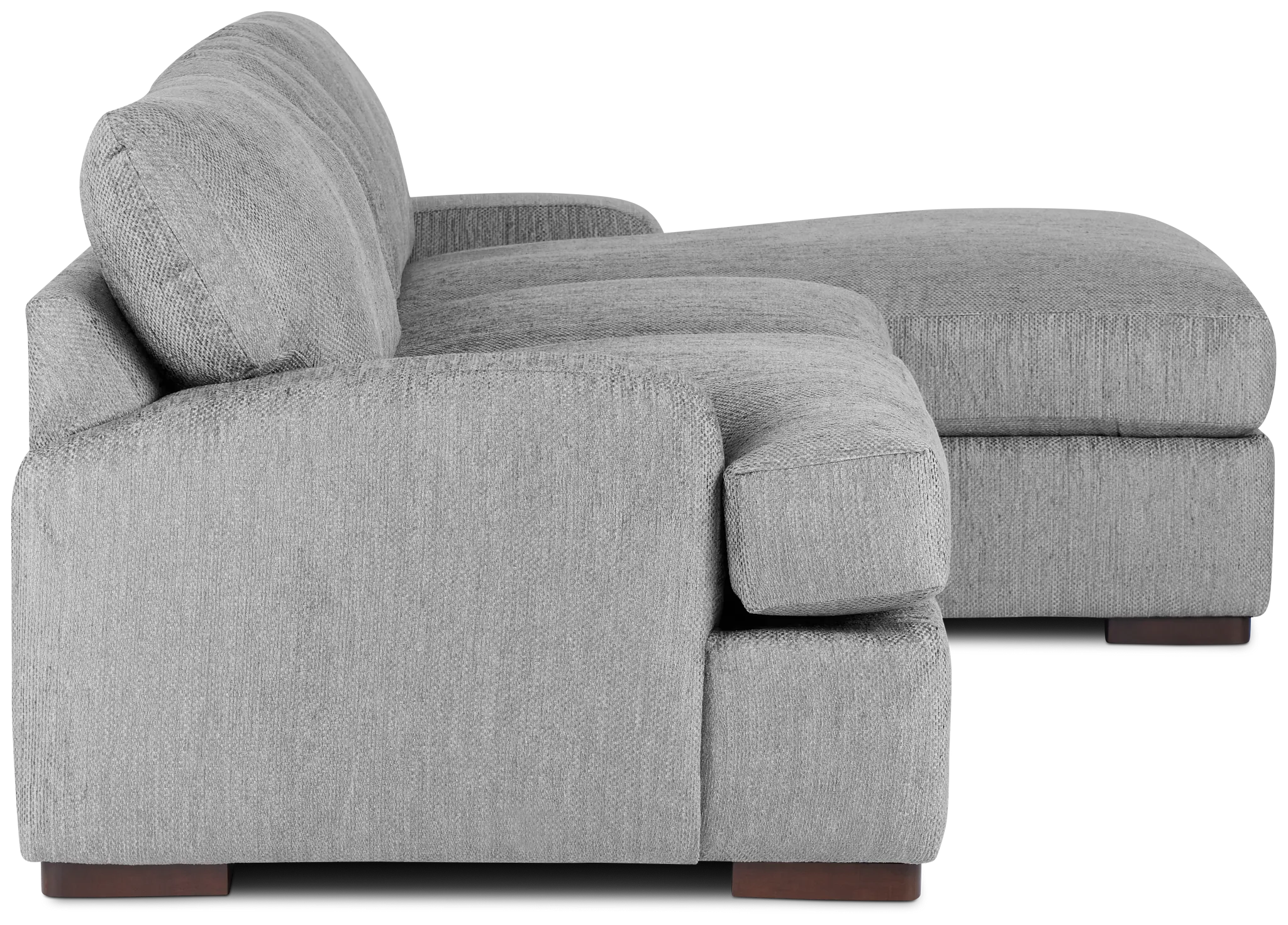 Alpha Light Gray Fabric Right Chaise Sectional