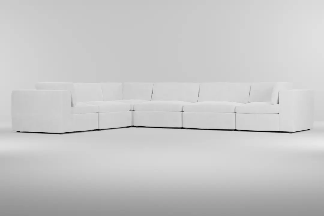Destin Peyton White Fabric 6-piece Modular Sectional Destin Peyton White Fabric 6-piece Modular Sectional