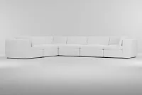 Destin Peyton White Fabric 6-piece Modular Sectional