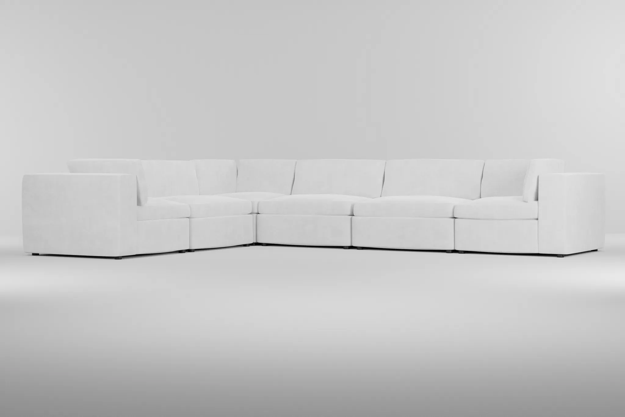 Destin Peyton White Fabric 6-piece Modular Sectional