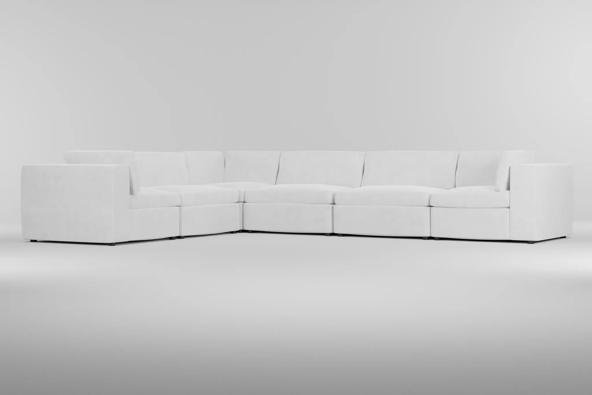 Destin Peyton White Fabric 6-piece Modular Sectional Destin Peyton White Fabric 6-piece Modular Sectional