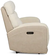 Travis Light Beige Fabric Power Reclining Sofa