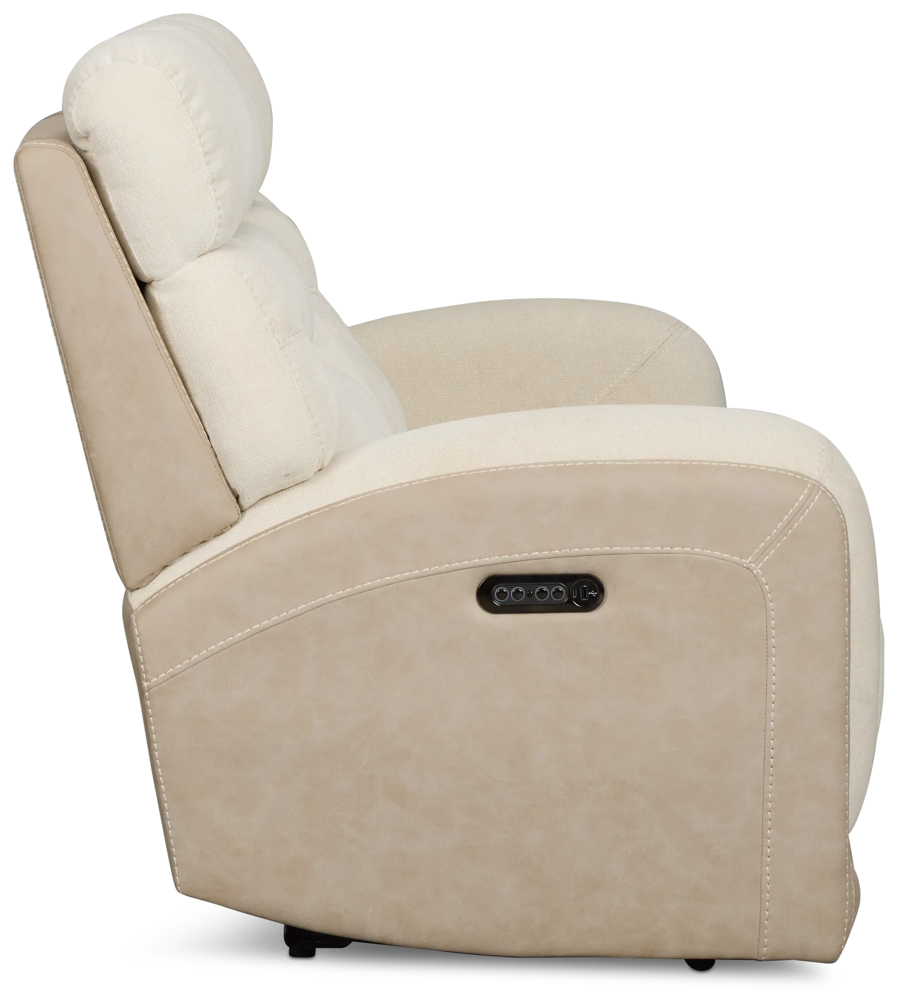 Travis Light Beige Fabric Power Reclining Sofa