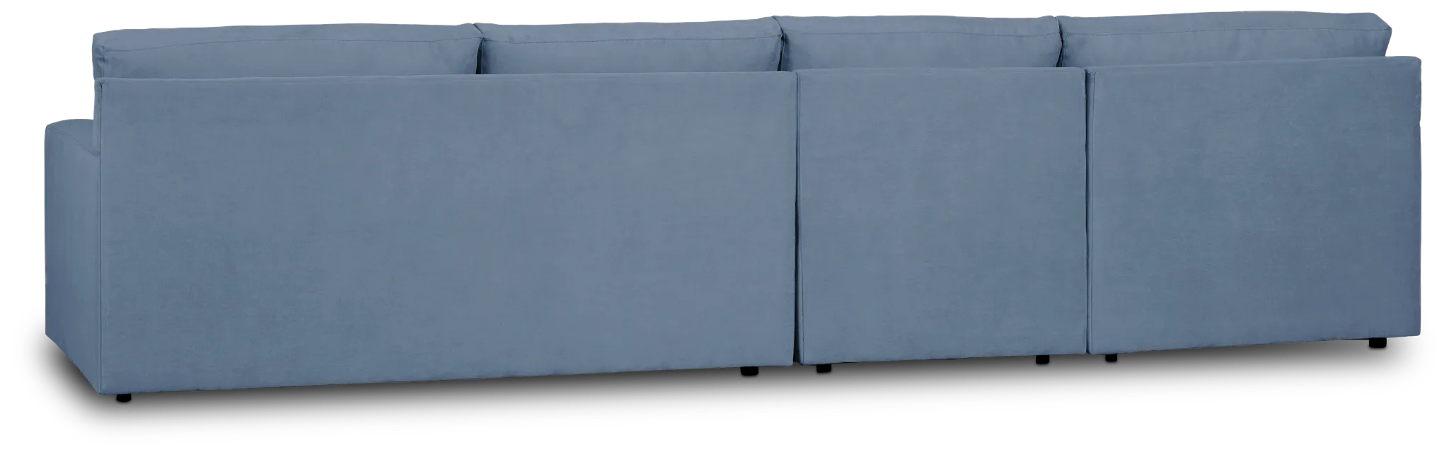 Hudson Blue Fabric Small Left Chaise Sectional