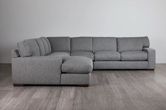 Veronica Dark Gray Down Large Left Chaise Sectional