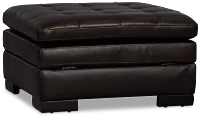 Braden Dark Brown Leather Storage Ottoman
