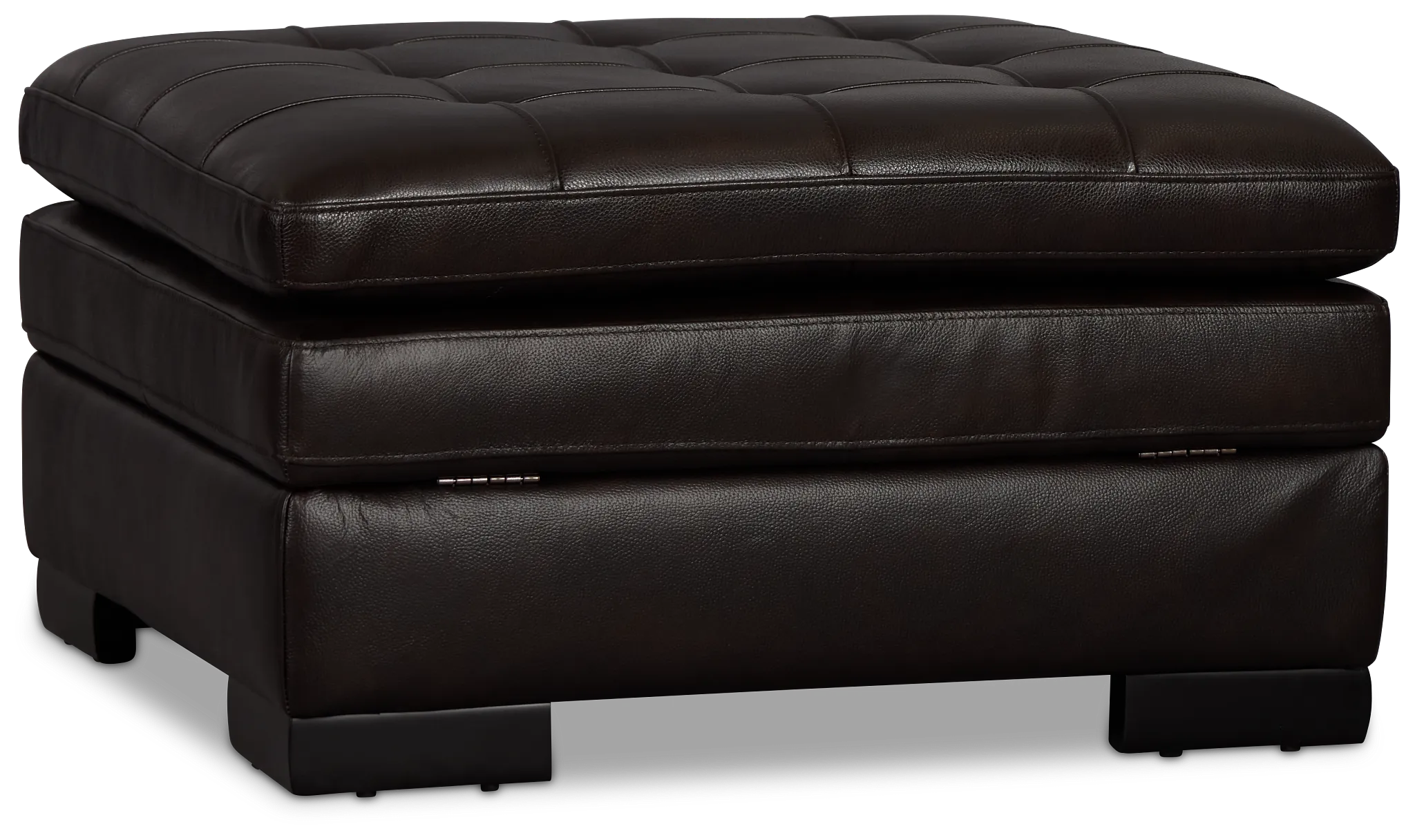 Braden Dark Brown Leather Storage Ottoman