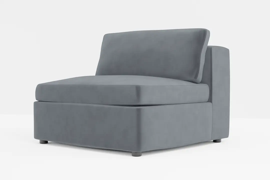 Destin Joya Gray Velvet Armless Chair Destin Joya Gray Velvet Armless Chair