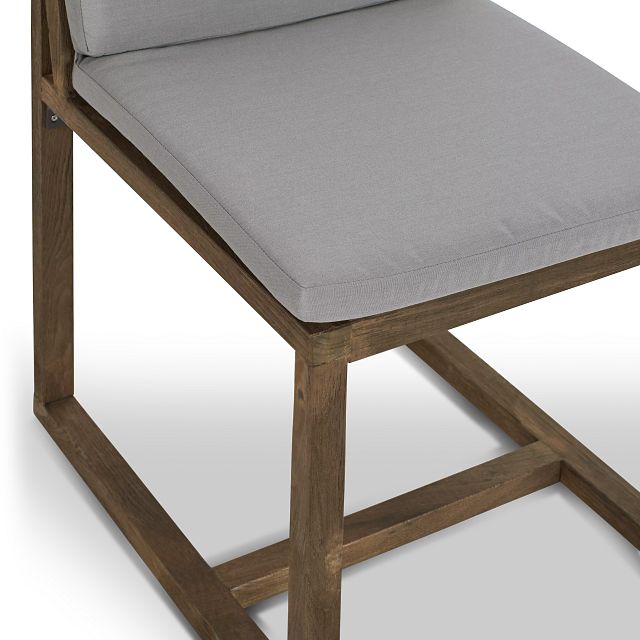 Linear Teak Dk Gray Side Chair