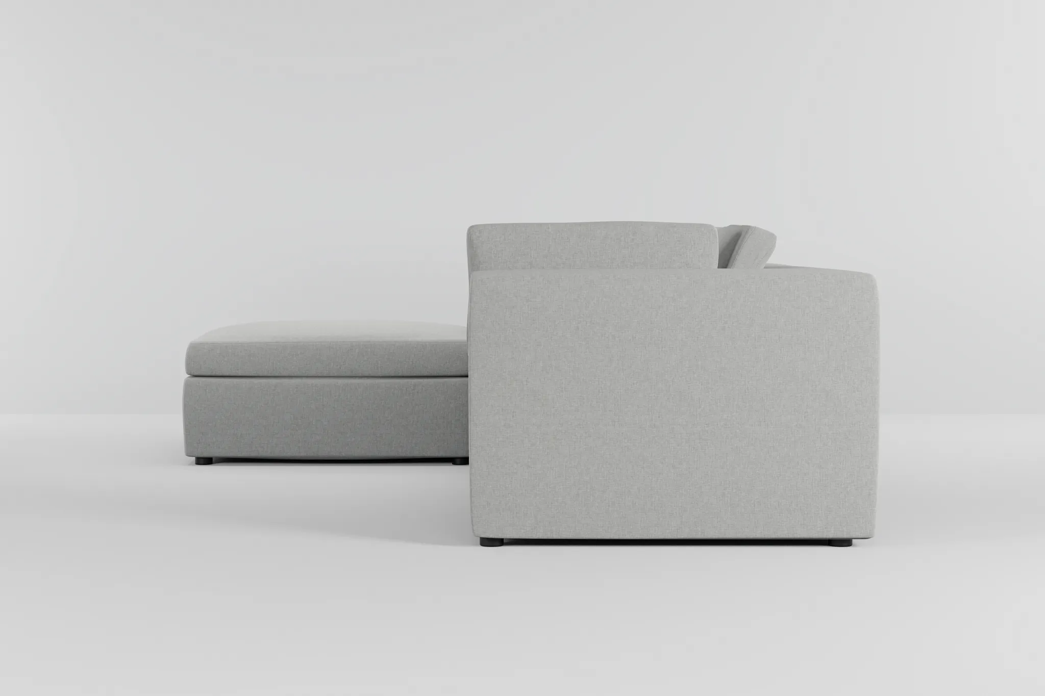 Destin Delray Pewter Fabric 4-piece Bumper Sectional