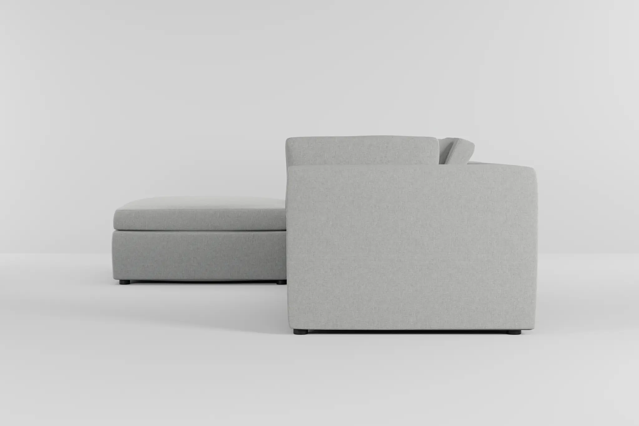 Destin Delray Pewter Fabric 4-piece Bumper Sectional Destin Delray Pewter Fabric 4-piece Bumper Sectional