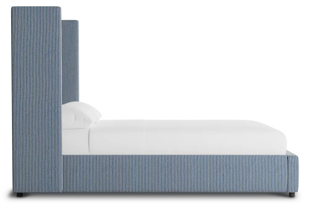 Captiva Lucy Navy 60" Upholstered Shelter Bed Captiva Lucy Navy 60" Upholstered Shelter Bed