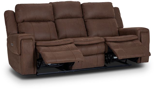 Scout Brown Micro Power Reclining Sofa