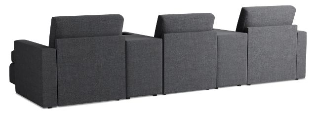 Citymod Dark Gray Fabric 6-piece Home Theater With Storage Consoles