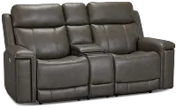 Jayden Gray Micro Power Reclining Console Loveseat