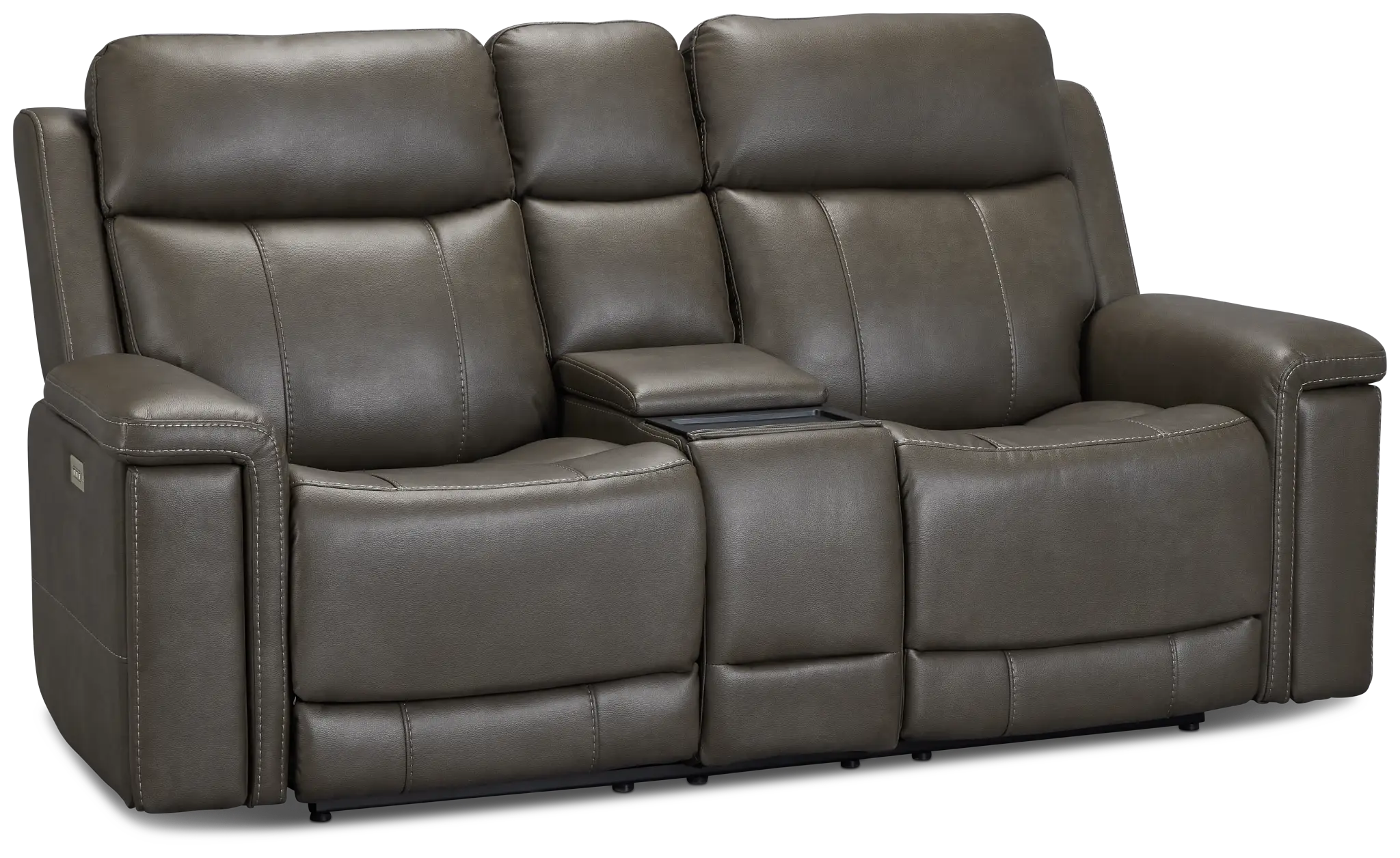 Jayden Gray Micro Power Reclining Console Loveseat Jayden Gray Micro Power Reclining Console Loveseat