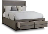 Zurich Gray Panel Storage Bed