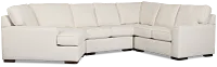 Sinclair Light Beige Fabric Medium Left Facing Cuddler Sectional