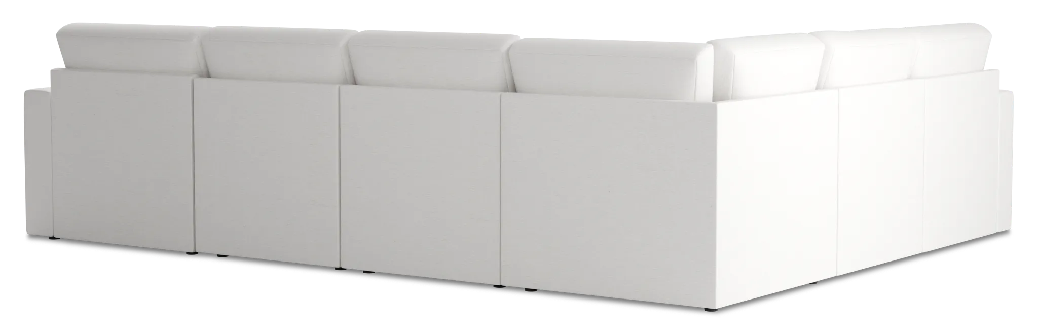 Citymod White Fabric Medium Right Chaise Sectional