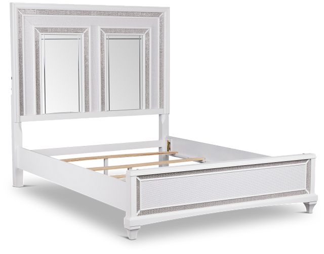 Milan White Panel Bed