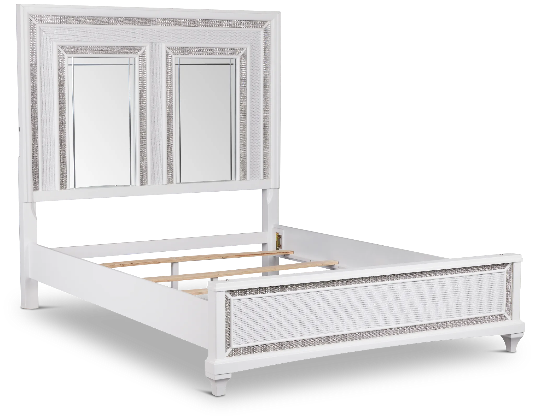 Milan White Panel Bed