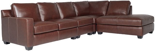 Carson Medium Brown Leather Sectional