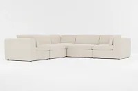 Destin Suave Beige Fabric 5-piece Modular Sectional