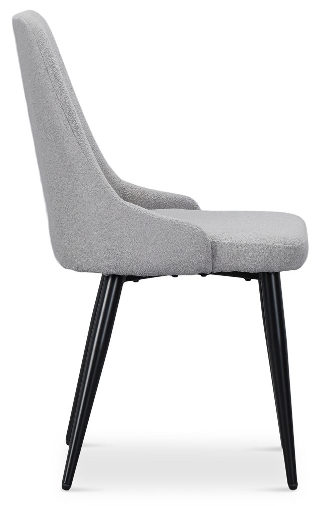 Andover Gray Curved Upholstered Side Chair