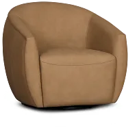 Kellan Light Brown Leather Swivel Chair