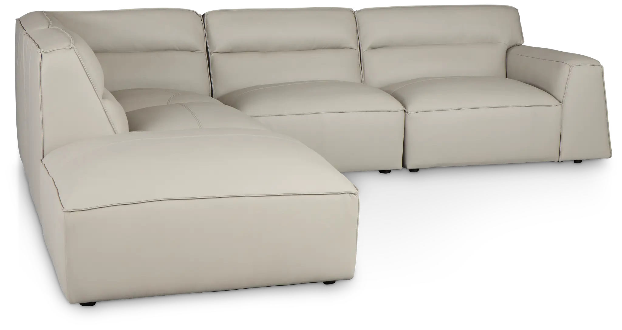 Blanca Gray Leather 5-piece Bumper Sectional Blanca Gray Leather 5-piece Bumper Sectional