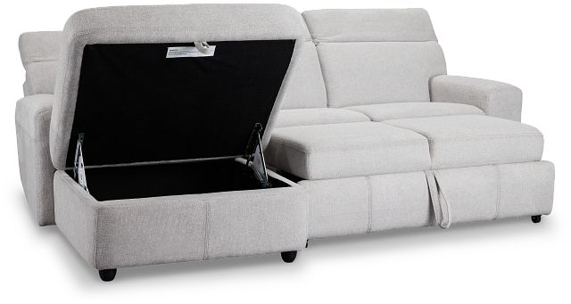 Callum Light Gray Storage Small Left Power Chaise Sleeper Sectional