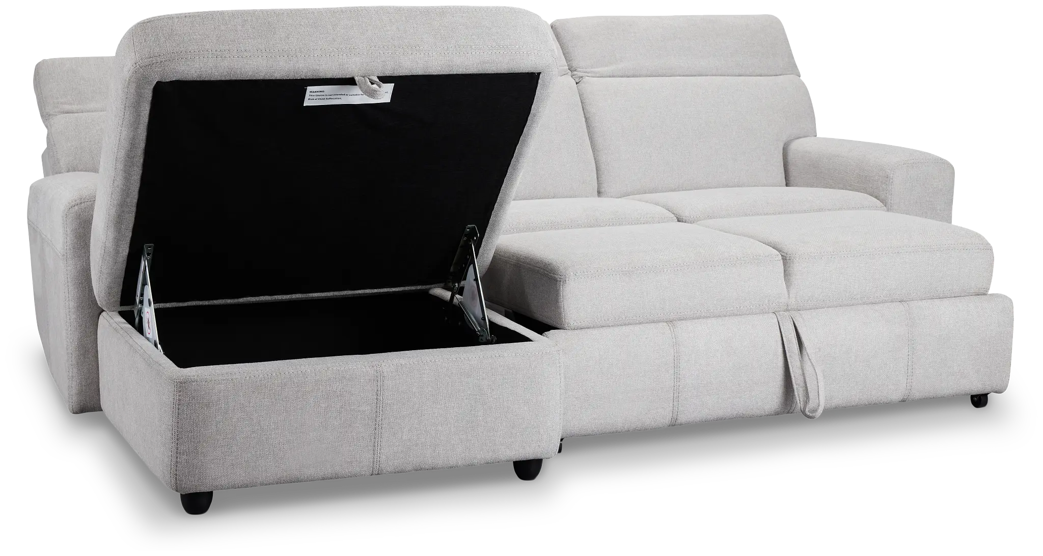 Callum Light Gray Storage Small Left Power Chaise Sleeper Sectional Callum Light Gray Storage Small Left Power Chaise Sleeper Sectional