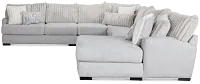 Kylie Light Gray Fabric Large Right Chaise Sectional