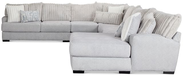 Kylie Light Gray Fabric Large Right Chaise Sectional