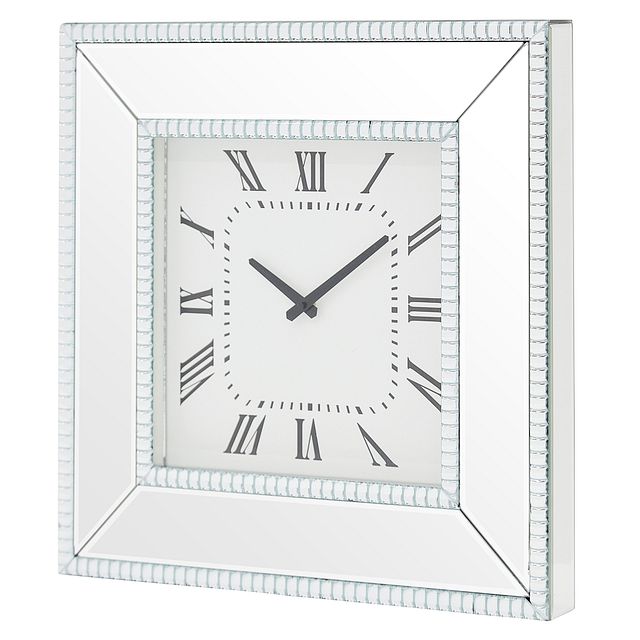 Edie Silver Mirrored Wall Clock