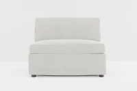 Destin Maguire Ivory Fabric Armless Chair