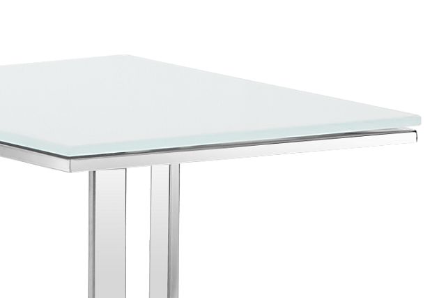 Arco White Glass Chairside Table