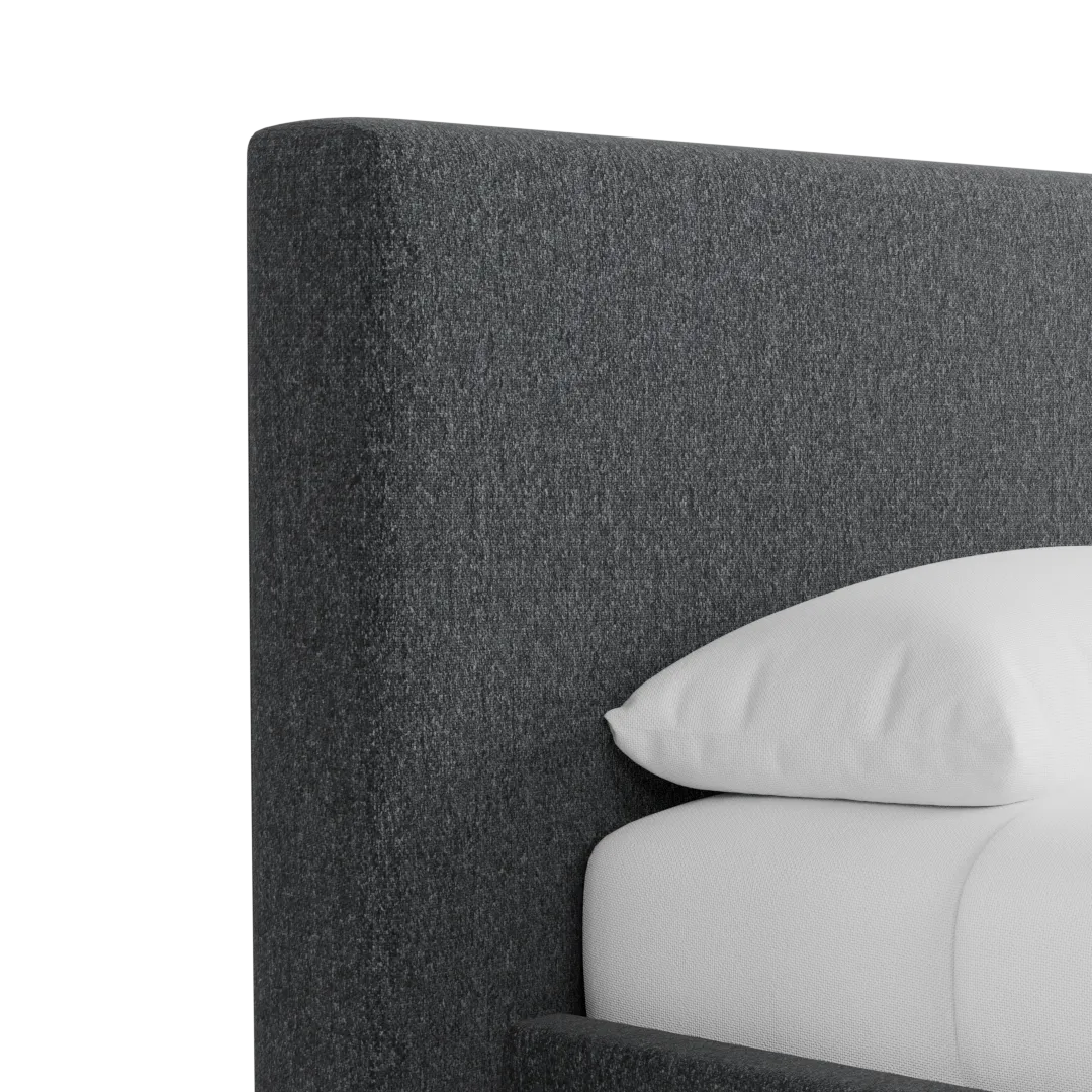 Grayton Delray Dark Gray 44" Upholstered Platform Bed